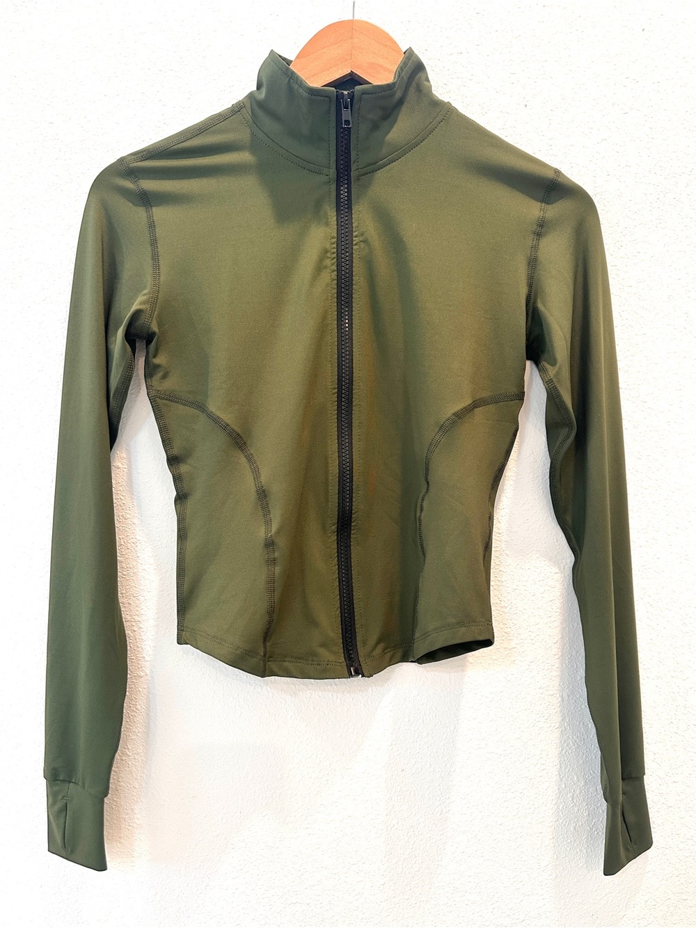 Women's Olive Green Zip-Front Sports Jacket